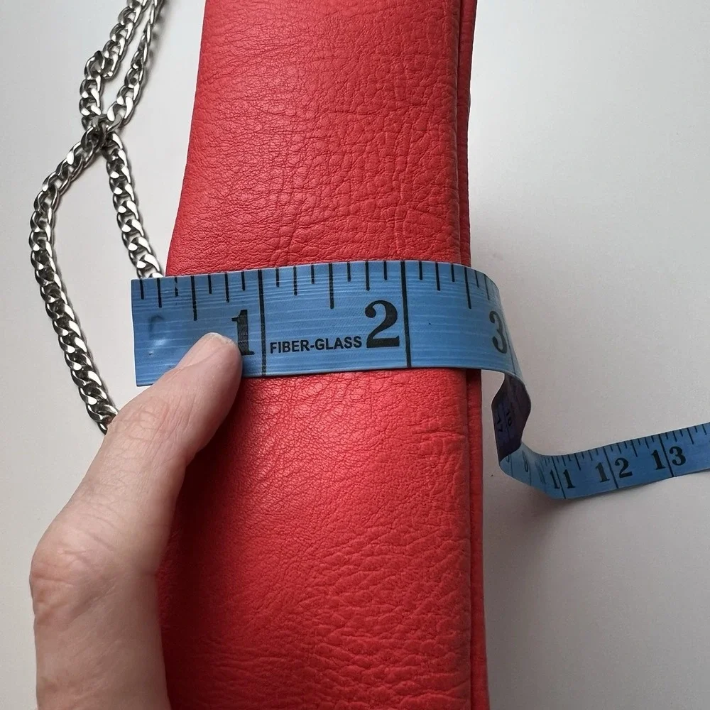 BCBGENERATION Red Quilted Silver Chain Shoulder Bag Purse DAMAGED
